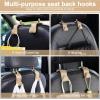 imageLivTee Car Seat Headrest Hook Car Headrest Hidden Hook 4 Pack Universal Auto Car Back Seat Hook Organizer for Purse Coat Car Interior Accessories GrayBeige