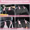 imageLivTee Car Seat Headrest Hook Car Headrest Hidden Hook 4 Pack Universal Auto Car Back Seat Hook Organizer for Purse Coat Car Interior Accessories GrayPink