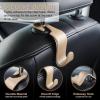 imageLivTee Car Seat Headrest Hook Car Headrest Hidden Hook 4 Pack Universal Auto Car Back Seat Hook Organizer for Purse Coat Car Interior Accessories GrayBeige