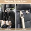 imageLivTee Car Seat Headrest Hook Car Headrest Hidden Hook 4 Pack Universal Auto Car Back Seat Hook Organizer for Purse Coat Car Interior Accessories GrayBeige