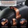 imageLivTee Car Seat Headrest Hook Car Headrest Hidden Hook 4 Pack Universal Auto Car Back Seat Hook Organizer for Purse Coat Car Interior Accessories GrayBrown