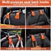 imageLivTee Car Seat Headrest Hook Car Headrest Hidden Hook 4 Pack Universal Auto Car Back Seat Hook Organizer for Purse Coat Car Interior Accessories GrayOrangeCF