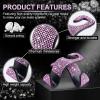 imageLivTee Car Seat Headrest Hook Car Headrest Hidden Hook 4 Pack Universal Auto Car Back Seat Hook Organizer for Purse Coat Car Interior Accessories GrayBling Pink