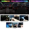 imageLivTee Smart LED Car Lights Interior with USB Port LED Strip Fiber Optic Ambient Lighting Car Wireless App Control Sync to Music Car Decorations Interior Accessories Gifts for Women Men 5 in 1Fiber Optic Lights5 in 1