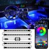 imageLivTee Accent Interior Car Lights Smart Car Interior Lights with App Control RGB LED Lights with Music Mode and DIY Mode 2 Lines Design LED Lights for Cars with Charger Car Accessories for WomenInterior LightsNEW