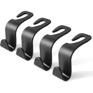 imageLivTee Car Seat Headrest Hook Car Headrest Hidden Hook 4 Pack Universal Auto Car Back Seat Hook Organizer for Purse Coat Car Interior Accessories GrayBlack