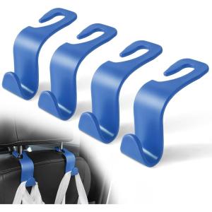 imageLivTee Car Seat Headrest Hook Car Headrest Hidden Hook 4 Pack Universal Auto Car Back Seat Hook Organizer for Purse Coat Car Interior Accessories GrayBlue