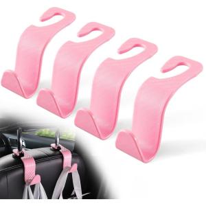imageLivTee Car Seat Headrest Hook Car Headrest Hidden Hook 4 Pack Universal Auto Car Back Seat Hook Organizer for Purse Coat Car Interior Accessories GrayPinkCF