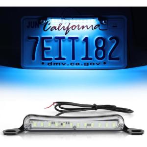 imageLivTee License Plate LED Light Extremely Bright Assembly for Trailer UTV ATV Truck RV Boat Xenon White6000KIce Blue