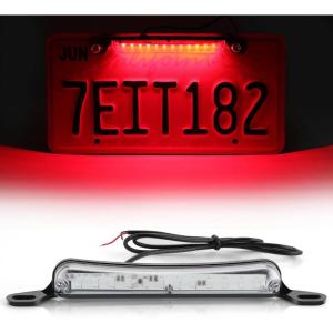 imageLivTee License Plate LED Light Extremely Bright Assembly for Trailer UTV ATV Truck RV Boat Xenon White6000KRed