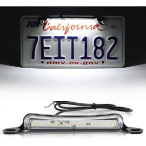 imageLivTee License Plate LED Light Extremely Bright Assembly for Trailer UTV ATV Truck RV Boat Xenon White6000KXenon White