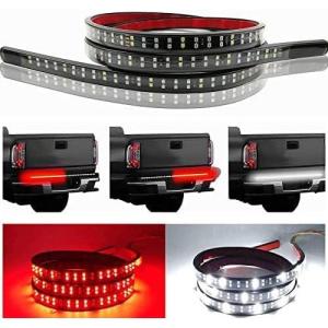 imageLivTee Truck Tailgate Light Bar 60quot LED Strip with Red Running Brake White Reverse Red Turning Signals Lights Car Truck Accessories for Men  IP68 WaterproofDouble Row