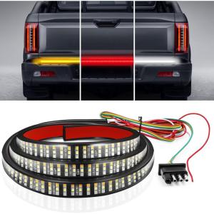 imageLivTee Truck Tailgate Light Bar 60quot LED Strip with Red Running Brake White Reverse Red Turning Signals Lights Car Truck Accessories for Men  IP68 WaterproofTriple Row