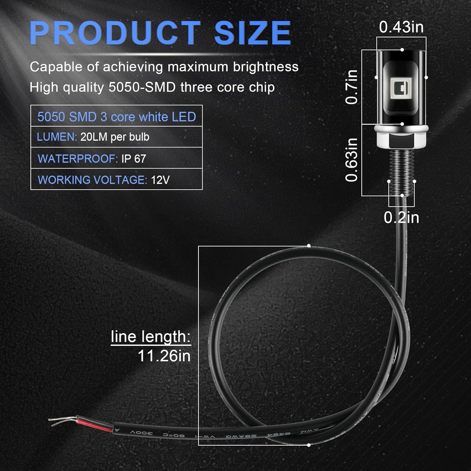 imageLivTee Super Bright License Plate Light 12V License Tag Screw Bolt Accessories Waterproof Black Aluminium Light Holder Legal for Car Motorcycle Truck RV ATV Bike Xenon White2PCSBlue