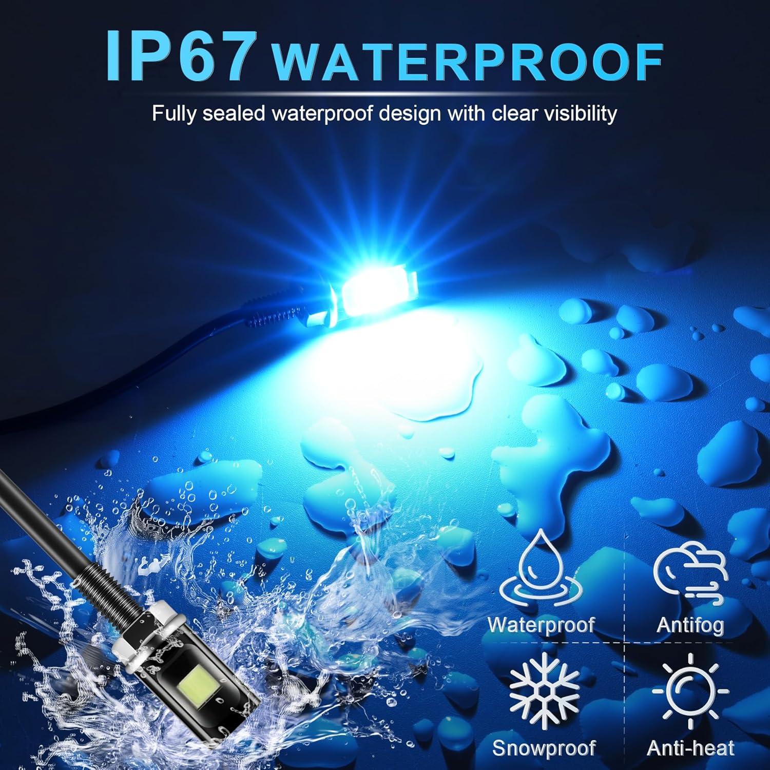 imageLivTee Super Bright License Plate Light 12V License Tag Screw Bolt Accessories Waterproof Black Aluminium Light Holder Legal for Car Motorcycle Truck RV ATV Bike Xenon White2PCSIce Blue