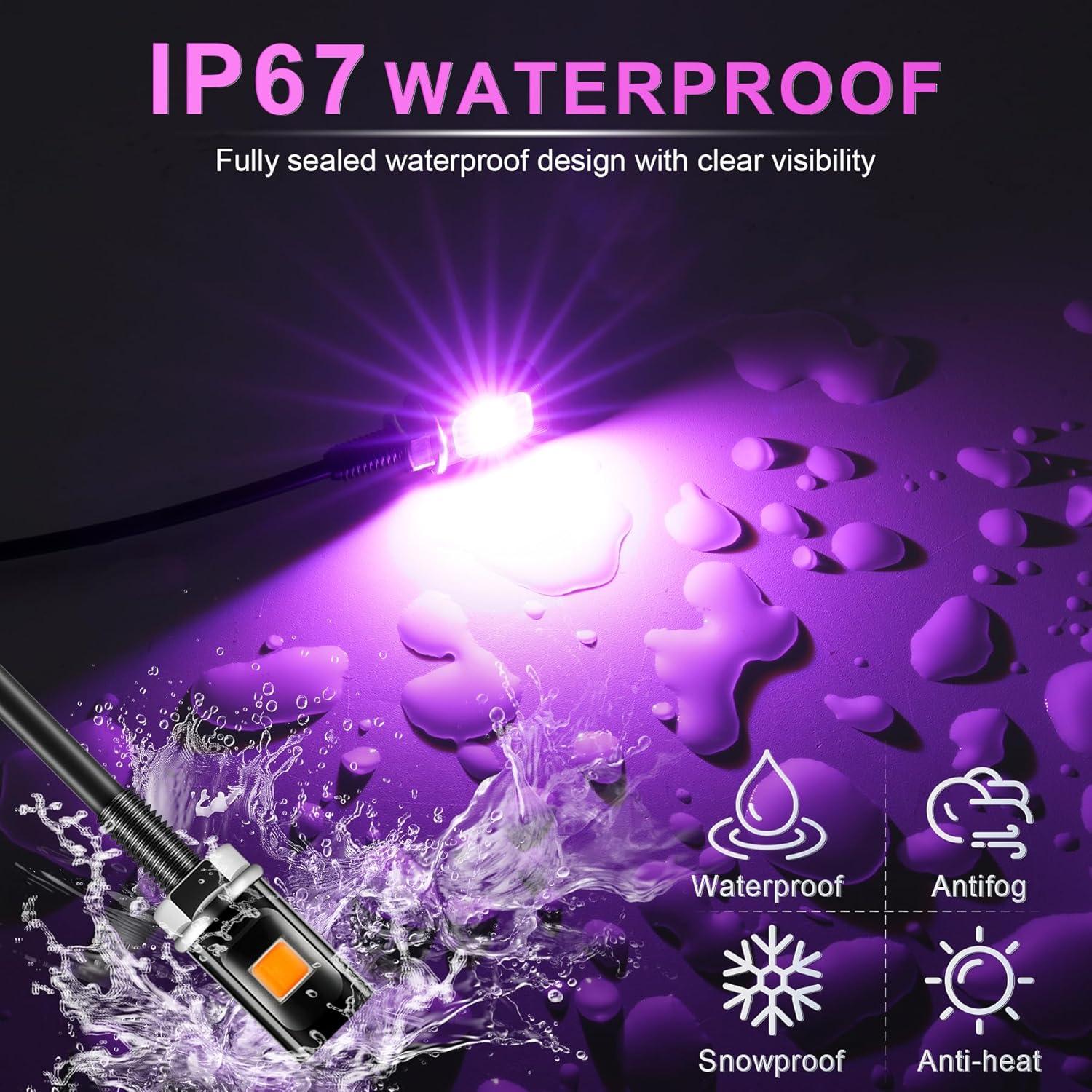 imageLivTee Super Bright License Plate Light 12V License Tag Screw Bolt Accessories Waterproof Black Aluminium Light Holder Legal for Car Motorcycle Truck RV ATV Bike Xenon White2PCSPurple