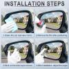 imageLivTee 2PCS Fan Blind Spot Mirror HD Glass and ABS Housing Convex Wide Angle Rearview Mirror with Adjustable Stick for Universal Car BlackBlack