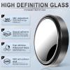 imageLivTee 2PCS Fan Blind Spot Mirror HD Glass and ABS Housing Convex Wide Angle Rearview Mirror with Adjustable Stick for Universal Car BlackBlack