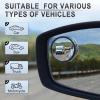 imageLivTee 2PCS Fan Blind Spot Mirror HD Glass and ABS Housing Convex Wide Angle Rearview Mirror with Adjustable Stick for Universal Car BlackBlack