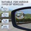 imageLivTee 2PCS Fan Blind Spot Mirror HD Glass and ABS Housing Convex Wide Angle Rearview Mirror with Adjustable Stick for Universal Car BlackSilver