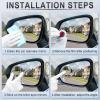 imageLivTee 2PCS Fan Blind Spot Mirror HD Glass and ABS Housing Convex Wide Angle Rearview Mirror with Adjustable Stick for Universal Car BlackSilver