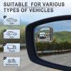 imageLivTee 2PCS Fan Blind Spot Mirror HD Glass and ABS Housing Convex Wide Angle Rearview Mirror with Adjustable Stick for Universal Car BlackSilver