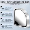 imageLivTee 2PCS Fan Blind Spot Mirror HD Glass and ABS Housing Convex Wide Angle Rearview Mirror with Adjustable Stick for Universal Car BlackSilver