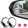 imageLivTee 2PCS Fan Blind Spot Mirror HD Glass and ABS Housing Convex Wide Angle Rearview Mirror with Adjustable Stick for Universal Car BlackSilver