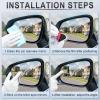 imageLivTee 2PCS Fan Blind Spot Mirror HD Glass and ABS Housing Convex Wide Angle Rearview Mirror with Adjustable Stick for Universal Car BlackSilver
