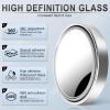 imageLivTee 2PCS Fan Blind Spot Mirror HD Glass and ABS Housing Convex Wide Angle Rearview Mirror with Adjustable Stick for Universal Car BlackSilver