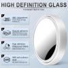 imageLivTee 2PCS Fan Blind Spot Mirror HD Glass and ABS Housing Convex Wide Angle Rearview Mirror with Adjustable Stick for Universal Car BlackWhite