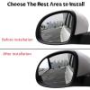 imageLivTee 2PCS Fan Blind Spot Mirror HD Glass and ABS Housing Convex Wide Angle Rearview Mirror with Adjustable Stick for Universal Car BlackWhite