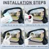 imageLivTee 2PCS Fan Blind Spot Mirror HD Glass and ABS Housing Convex Wide Angle Rearview Mirror with Adjustable Stick for Universal Car BlackWhite