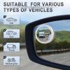 imageLivTee 2PCS Fan Blind Spot Mirror HD Glass and ABS Housing Convex Wide Angle Rearview Mirror with Adjustable Stick for Universal Car BlackWhite