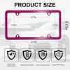 imageLivTee 4 Holes Stainless Steel License Plate Frames 2 PCS Car Licence Plate Covers Automotive Exterior Accessories Slim Design with Bolts Washer Caps for US Vehicles BlackHot Pink
