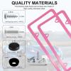imageLivTee 4 Holes Stainless Steel License Plate Frames 2 PCS Car Licence Plate Covers Automotive Exterior Accessories Slim Design with Bolts Washer Caps for US Vehicles BlackPink