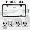 imageLivTee 4 Holes Stainless Steel License Plate Frames 2 PCS Car Licence Plate Covers Automotive Exterior Accessories Slim Design with Bolts Washer Caps for US Vehicles BlackBlack