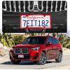 imageLivTee 4 Holes Stainless Steel License Plate Frames 2 PCS Car Licence Plate Covers Automotive Exterior Accessories Slim Design with Bolts Washer Caps for US Vehicles BlackRed