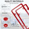 imageLivTee 4 Holes Stainless Steel License Plate Frames 2 PCS Car Licence Plate Covers Automotive Exterior Accessories Slim Design with Bolts Washer Caps for US Vehicles BlackRed