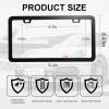 imageLivTee American Flag License Plate Frames 4 Holes Stainless Steel License Plate Covers 2PCS License Plate Holder Automotive Exterior AccessoriesWhite ampamp BlackBlack