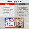 imageLivTee American Flag License Plate Frames 4 Holes Stainless Steel License Plate Covers 2PCS License Plate Holder Automotive Exterior AccessoriesWhite ampamp BlackFlag Red  Blue