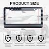 imageLivTee American Flag License Plate Frames 4 Holes Stainless Steel License Plate Covers 2PCS License Plate Holder Automotive Exterior AccessoriesWhite ampamp BlackFlag Gray  Black