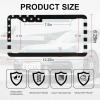 imageLivTee American Flag License Plate Frames 4 Holes Stainless Steel License Plate Covers 2PCS License Plate Holder Automotive Exterior AccessoriesWhite ampamp BlackFlag White  Black