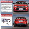imageLivTee Flower Floral License Plate Frames 4 Holes Stainless Steel License Plate Covers 2PCS Car License Plate Holder Automotive Exterior AccessoriesFlag RWB