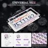 imageLivTee Luxury Rhinestone License Plate Frame Bling Car Accessories for Women Funny Glitter Stainless Steel Cover 1000 Cute Crystal Diamond Licenses Plates Holder with Cap Screws SetColorColorful