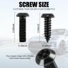 imageLivTee Rustproof License Plate Screws for Securing License Plates Frames and Covers on Cars and Trucks 8 Sets Premium Stainless Steel Self Tapping Mounting Bolts Black Zinc PlatedATBlack