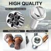 imageLivTee Rustproof License Plate Screws for Securing License Plates Frames and Covers on Cars and Trucks 8 Sets Premium Stainless Steel Self Tapping Mounting Bolts Black Zinc PlatedSlottedSilver