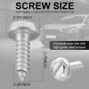 imageLivTee Rustproof License Plate Screws for Securing License Plates Frames and Covers on Cars and Trucks 8 Sets Premium Stainless Steel Self Tapping Mounting Bolts Black Zinc PlatedSlottedSilver