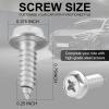 imageLivTee Rustproof License Plate Screws for Securing License Plates Frames and Covers on Cars and Trucks 8 Sets Premium Stainless Steel Self Tapping Mounting Bolts Black Zinc PlatedCrossSilver