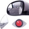 imageLivTee 2PCS Fan Blind Spot Mirror HD Glass and ABS Housing Convex Wide Angle Rearview Mirror with Adjustable Stick for Universal Car BlackWhite